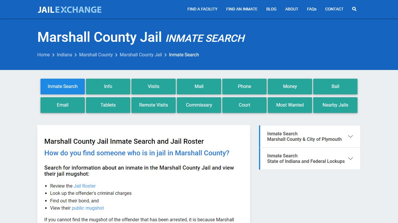 Inmate Search: Roster & Mugshots - Marshall County Jail, IN